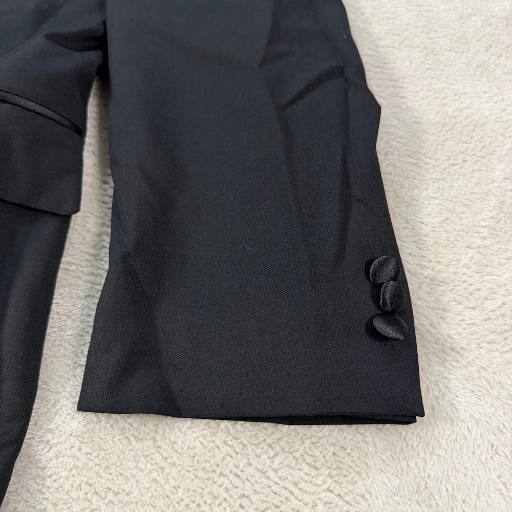 Jos A Bank Signature Mens 39R Black Worsted Wool Tuxedo Jacket Peak Lapel EUC